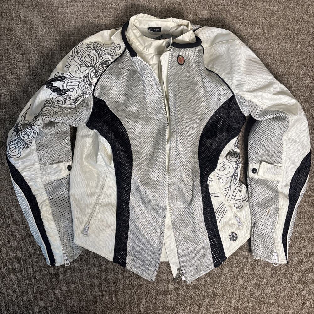 Joe Rocket Motorcycle Jacket Size Small Woman’s Armored White Biker Outerwear